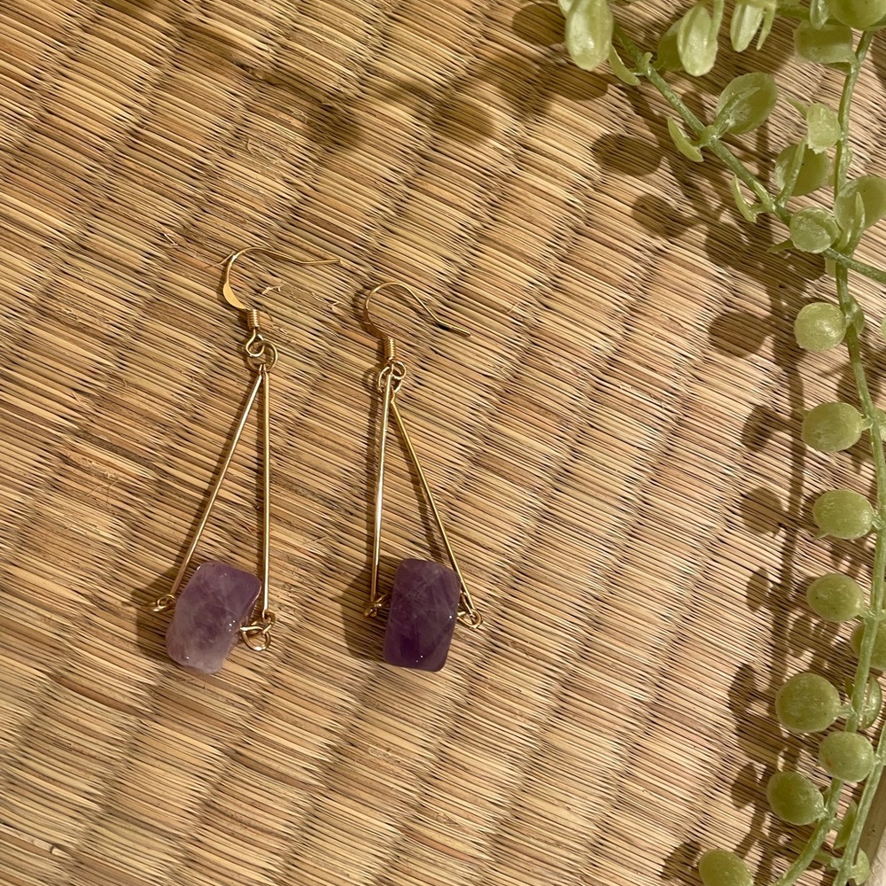 Geometric crystal earrings